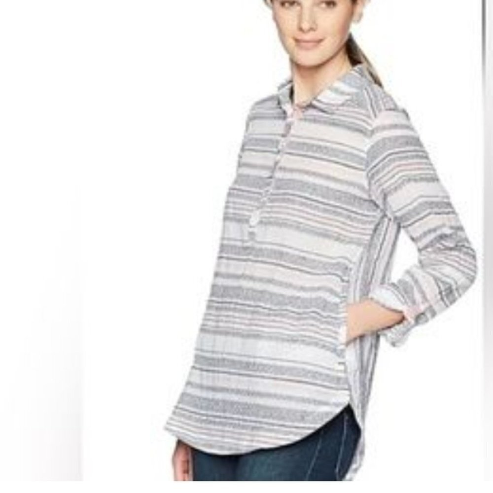 Columbia Sportwear Co Long Sleeve Green Stripe Top